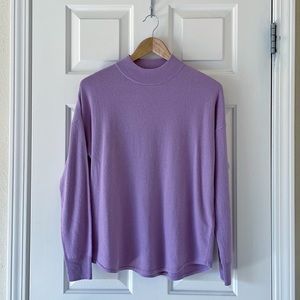 Madewell Wool/ Alpaca Blend Lavender Ribbed Mockneck Pullover Sweater Size Small